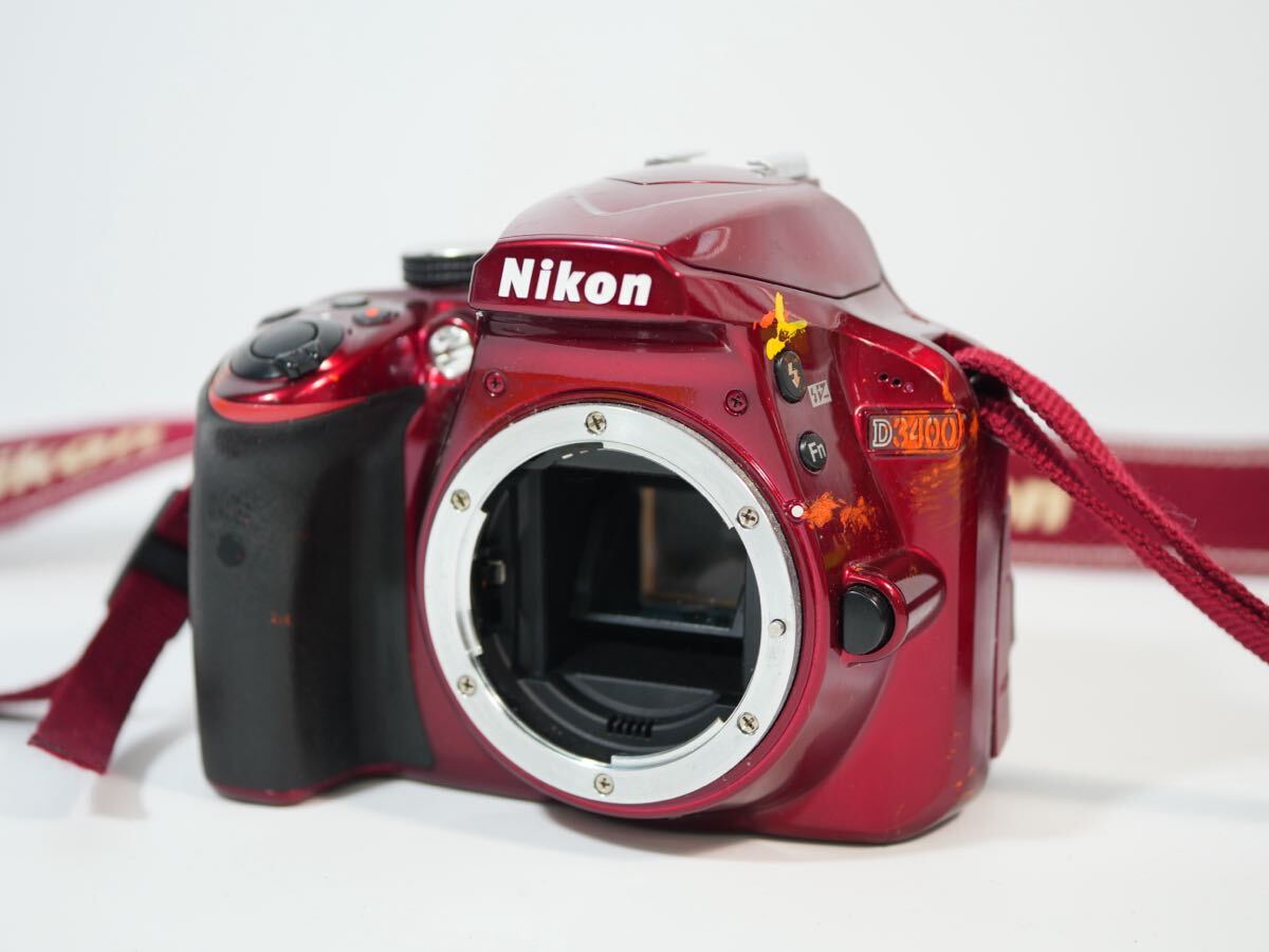 【41-19イ済】 Nikon ニコン D3400 デジタル一眼レフカメラ ボディ レッド 動作未確認