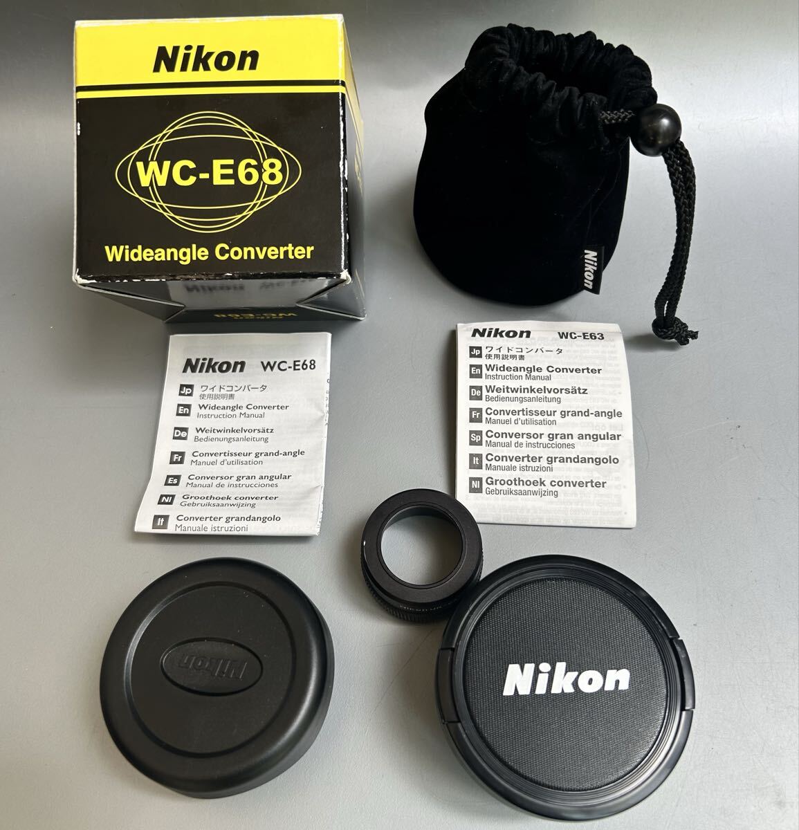 ［Nikon Wide Converter WC-E68 & WC-E63 + UR-E2］ニコン クールピクス用 ワイドコンバーター×２（アダプターリング付）推奨美品セット