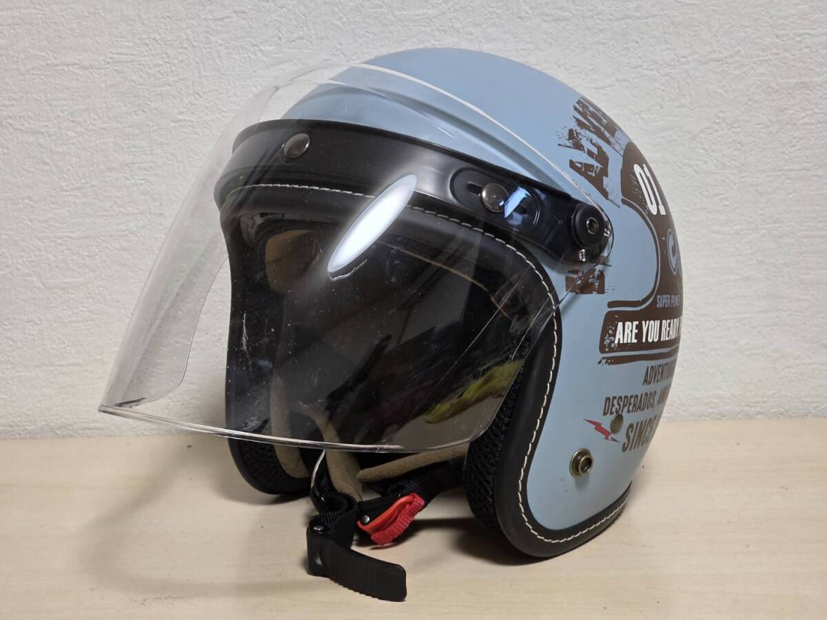 AK H R80422 Marushin マルシン MCJ4 FEATHER フェザー オープンジェット ヘルメット Mサイズ 57-58cm 現状渡し