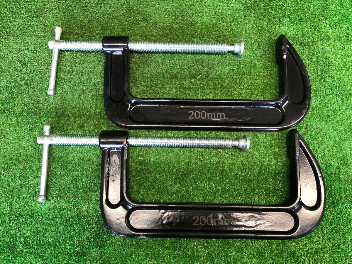 200mm C型クランプ 2個セット Cクランプ バイス 万力 固定 工具 木工 DIY まとめ