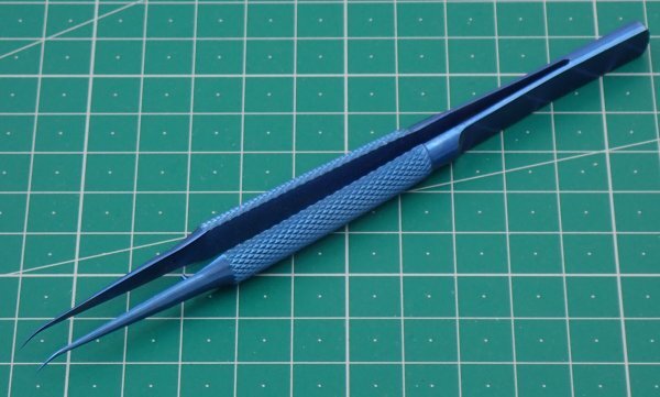 チタン製 精密ピンセット 先曲型