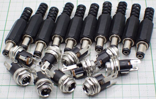 5.5mm/2.1mm DCプラグ ジャック 各10個セット