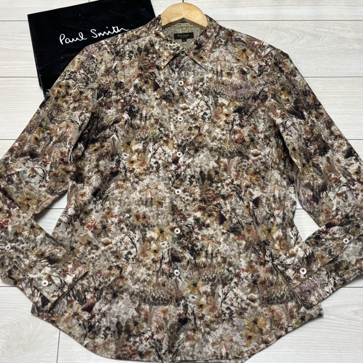 極美品/Lサイズ●Paul Smith collection ポールスミスコレクション 長袖シャツ 花柄 総柄 フラワー トップス メンズ 春夏 スプリング