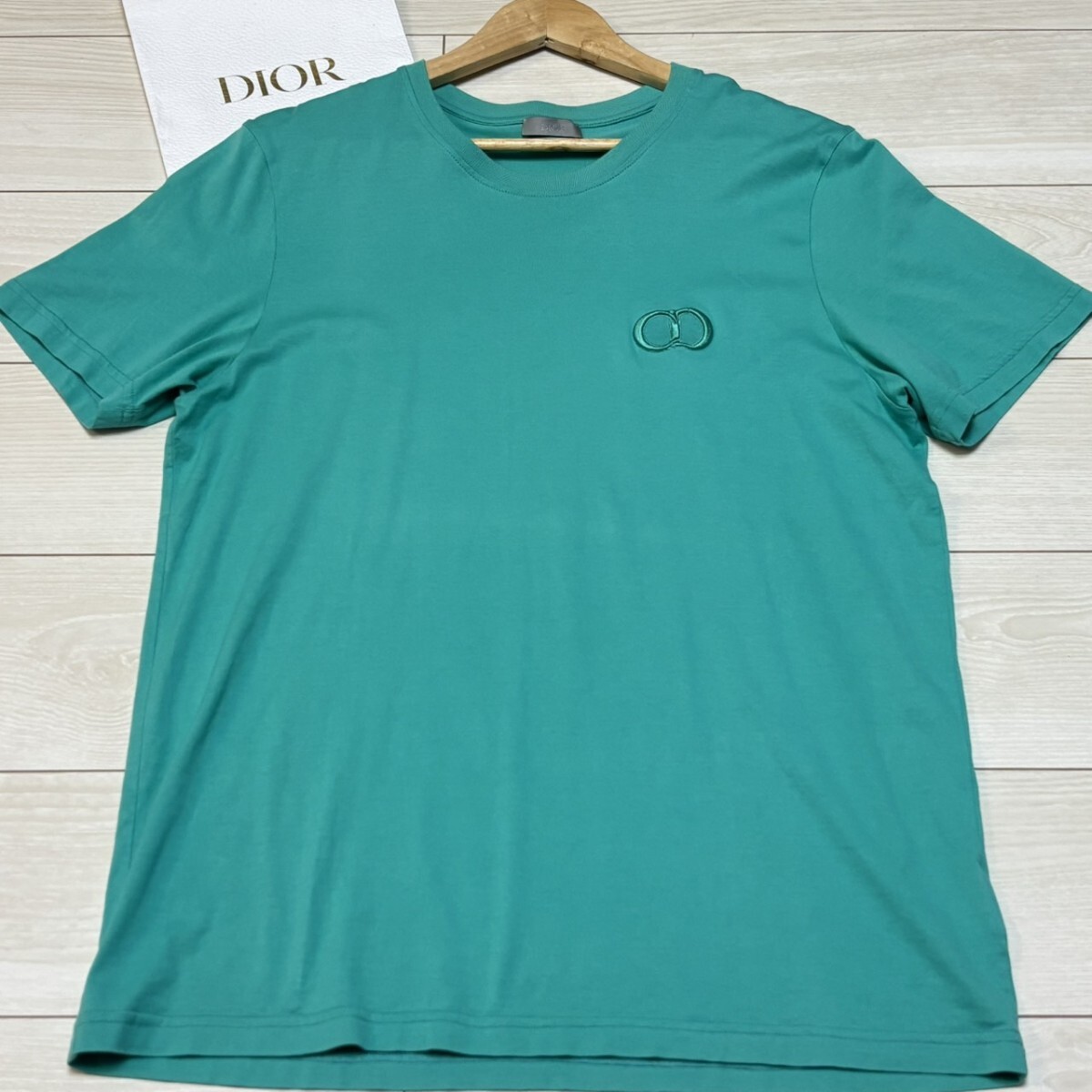 極美品/3Lサイズ●DIOR クリスチャンディオール 半袖 Tシャツ グリーン CDロゴ メンズ トップス 夏 サマー