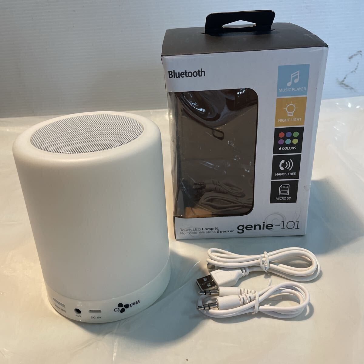 ⑦-9 タッチLEDランプ＆ポータブルワイヤレススピーカー genie-101 3段階ライト 6color 