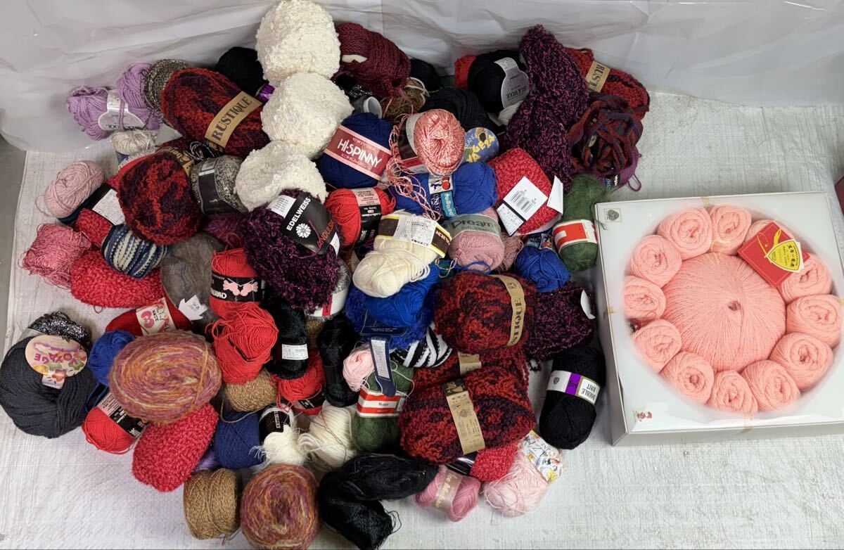 ⑤-15 毛糸 大量まとめ売り 約8kg ハンドメイド 編み物 材料セット 未使用あり 手芸用品 カラフル ミックス アクリル