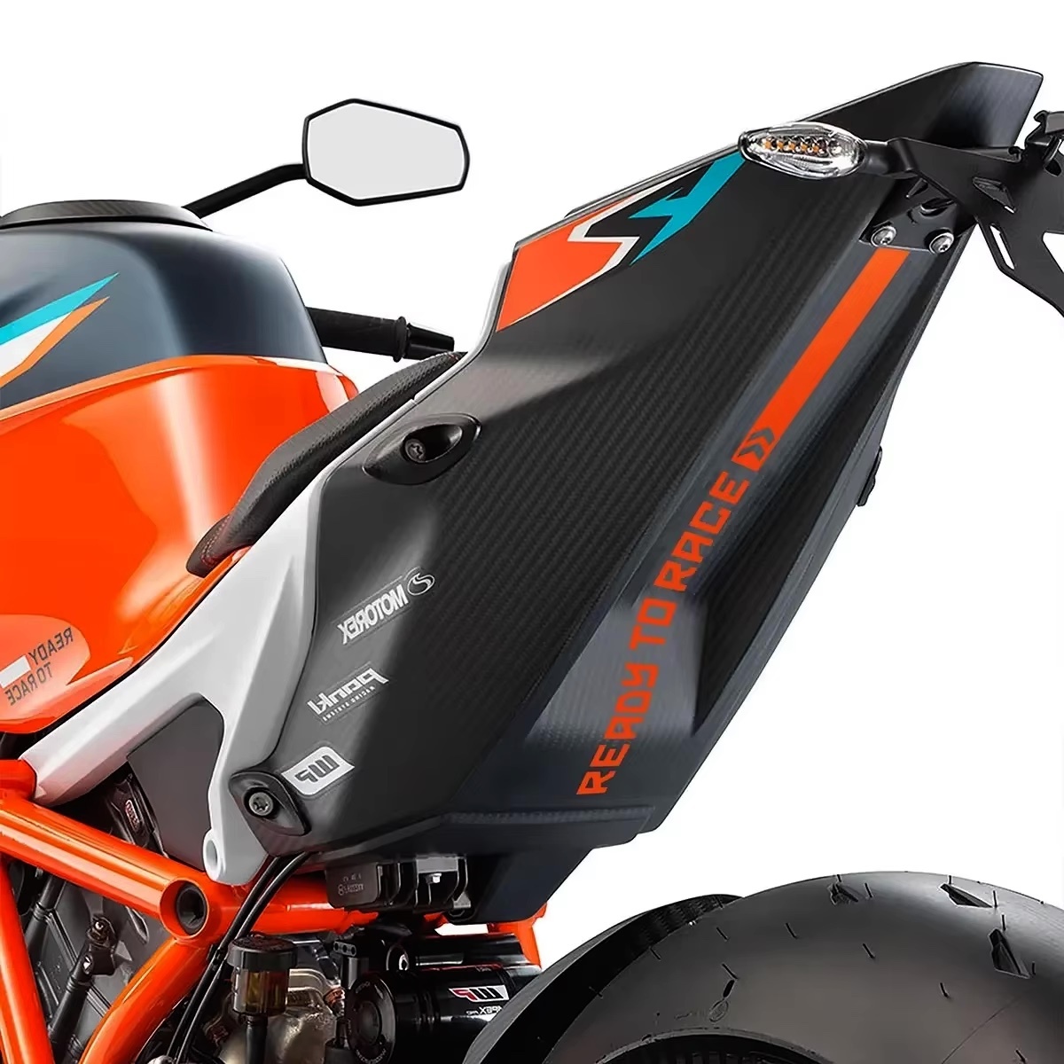 READY TO RACE ステッカー 反射素材オレンジ色 /KTM 125DUKE 250DUKE 390DUKE 790DUKE 890DUKE R 1290 SUPER DUKE R RC125 RC250 RC390 RC8