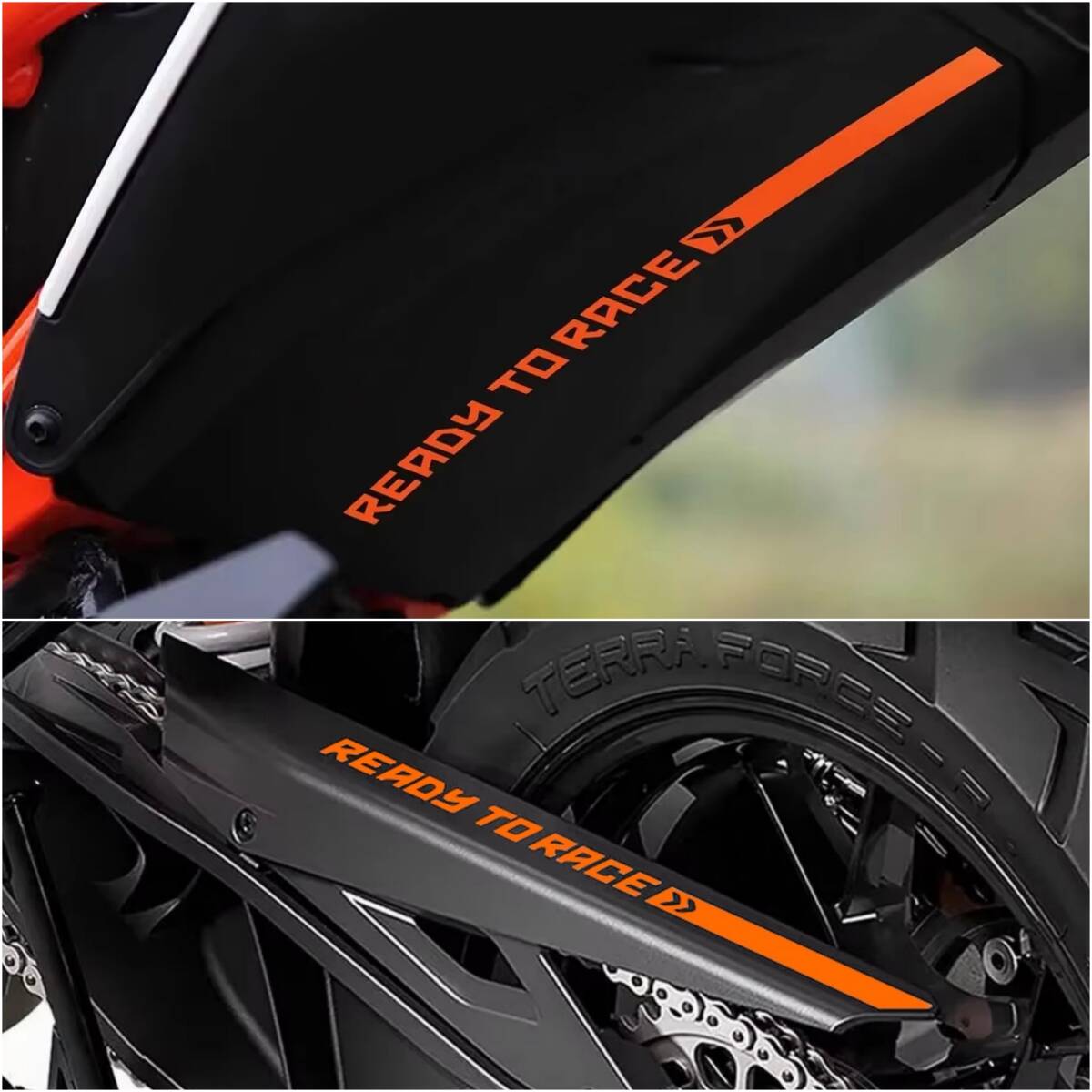 READY TO RACE ステッカー 反射素材オレンジ色 30cm/KTM 125/250DUKE 390DUKE 790DUKE 890DUKE R 1290 SUPER DUKE R RC125 RC250 RC390 RC8