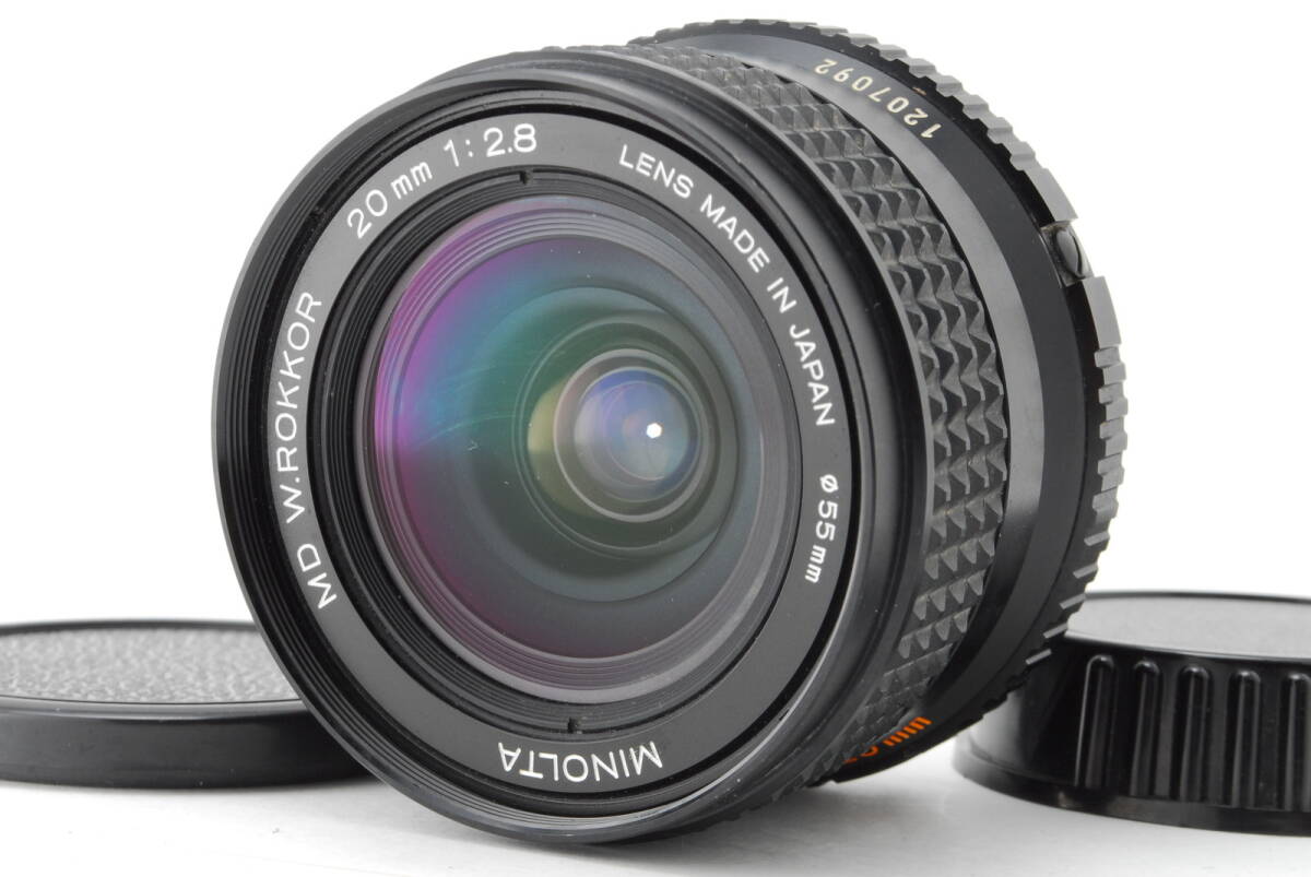 【美品】Minolta MD W.Rokkor 20mm F/2.8 MF Lens Wide Angle ミノルタ 広角 レンズ #B-701