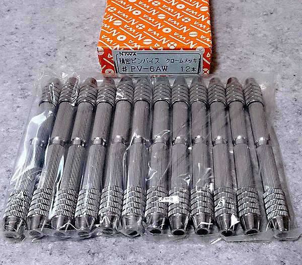 送料無料 12本セット NIWA 精密ピンバイス PV-6AW クロムメッキ