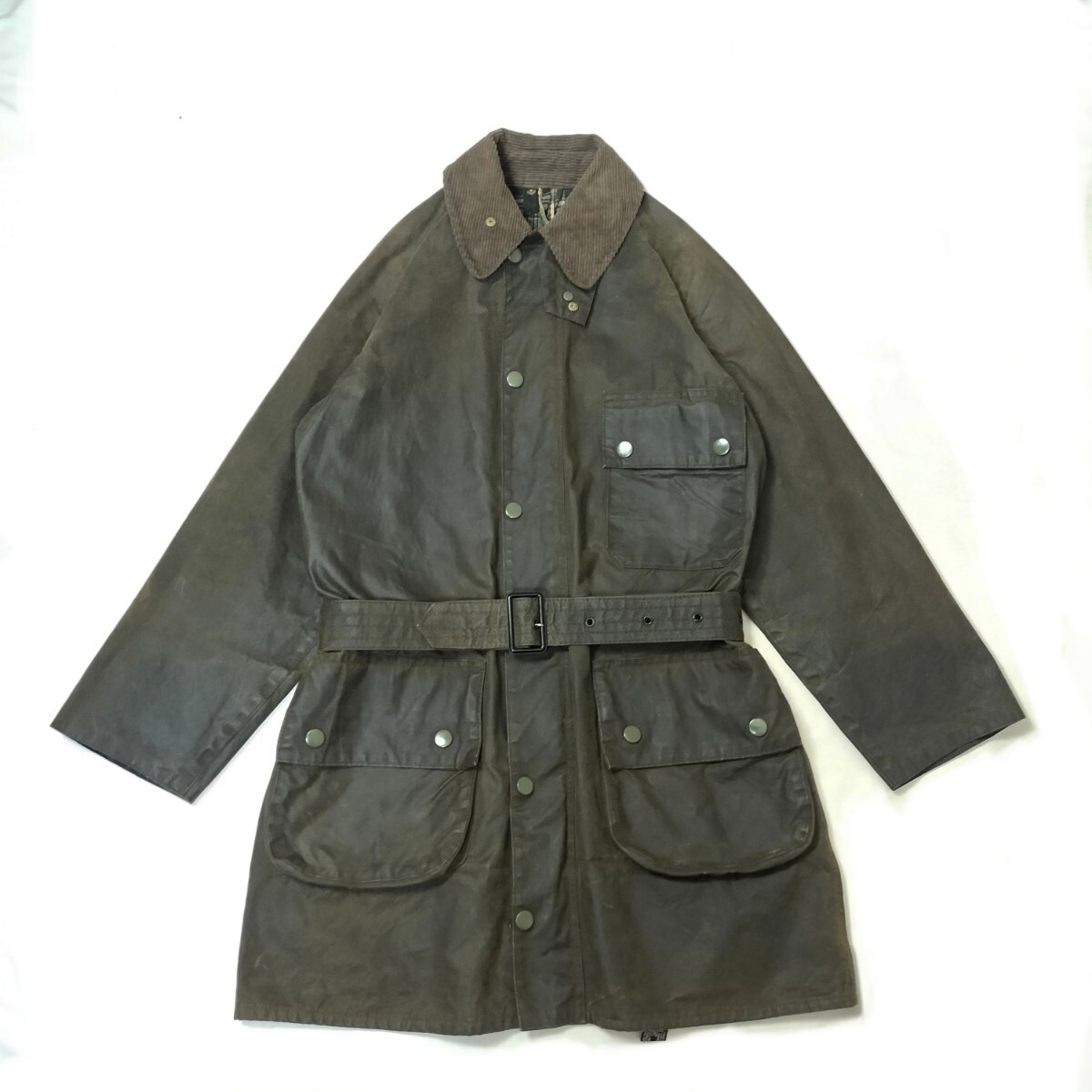 80s BARBOUR SOLWAY ZIPPER c36 1crest オリーブ バブアー　ソルウェイジッパー 1クラウン　