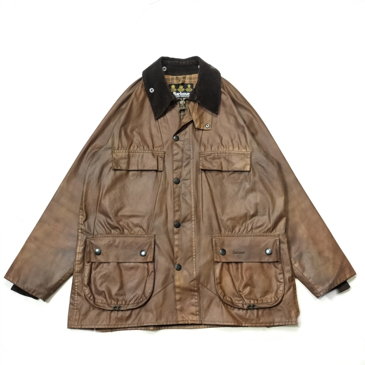 00s Barbour antique bedale L バーク　ブラウン　 3クレスト　バブアー　ビデイル　4ポケット 