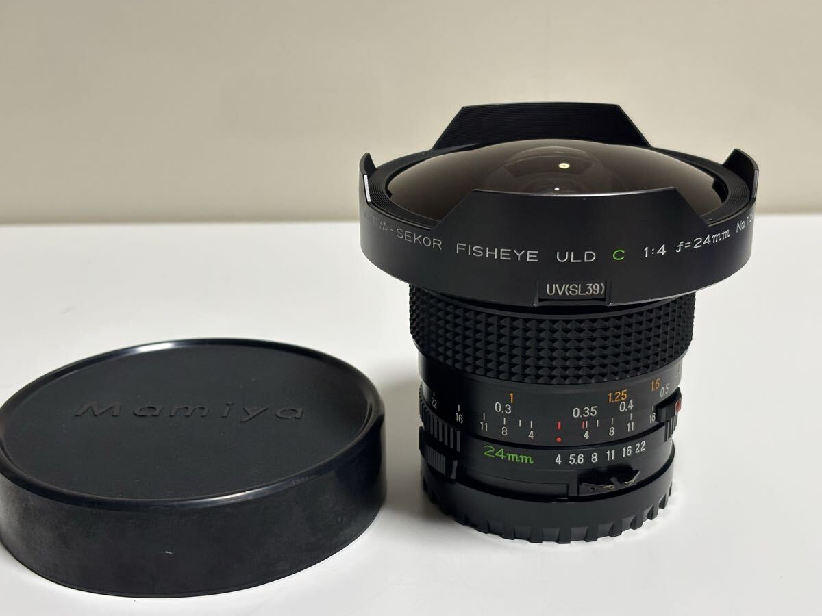 美品　MAMIYA SEKOR FISHEYE ULD C 24mm F4 645用 マミヤ 中判フィルムカメラ レンズ 2725