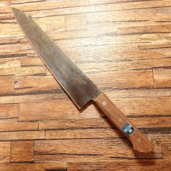 兼元 牛刀 研ぎ済 黒錆仕上げ シェフナイフ 万能包丁 兼元作 ハガネ 275mm