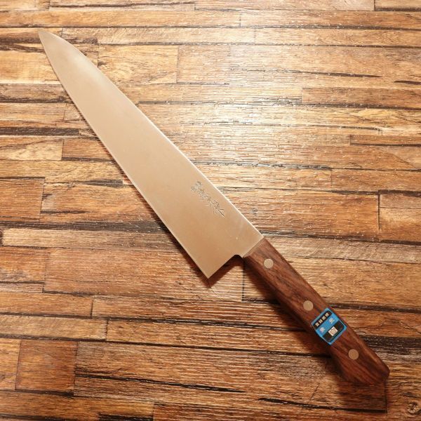 兼元 牛刀 研ぎ済 シェフナイフ 万能包丁 兼元作 ハガネ ほぼ未使用保管品 275mm