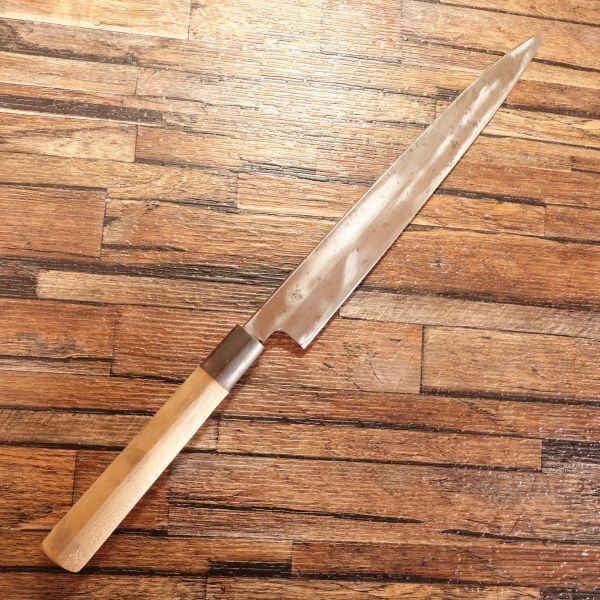 堺貞宗 柳刃包丁 研ぎ済 水牛柄 刺身包丁 別打 サクラ印シール付き 240mm