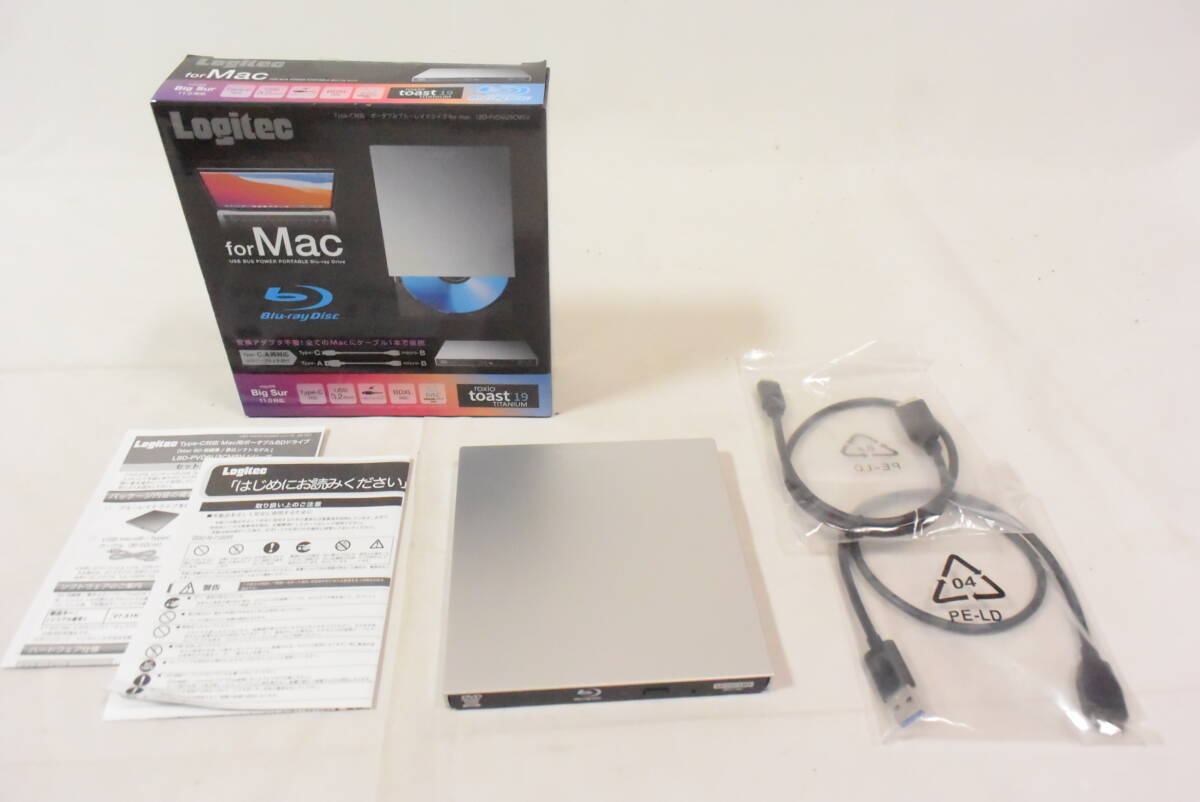 【未使用品】ロジテック logitec 外付け ブルーレイ ドライブ Mac対応 USB3.2 (Gen1) シルバー LBD-PVD6U3CMSV