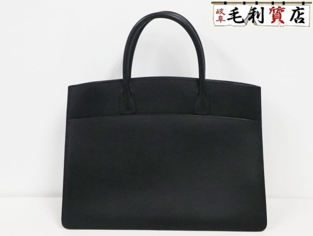 エルメス HERMES ホワイトバス GM 40 フィヨルド レザー ノワール ブラック □O刻印【中古】 ハンドバッグ バッグ
