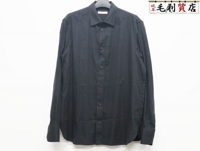 THE ROW ザロウ カシミヤ混 メンズ レギュラーシャツ 108-W1849 ブラック サイズUS16 【中古】 長袖シャツ