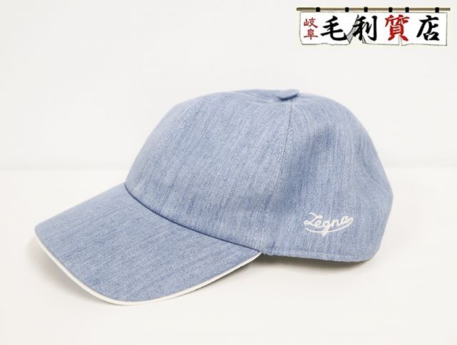 エルメネジルド ゼニア Ermenegildo Zegna ベースボールキャップ ブルー リネン サイズL ユニセックス【中古】帽子