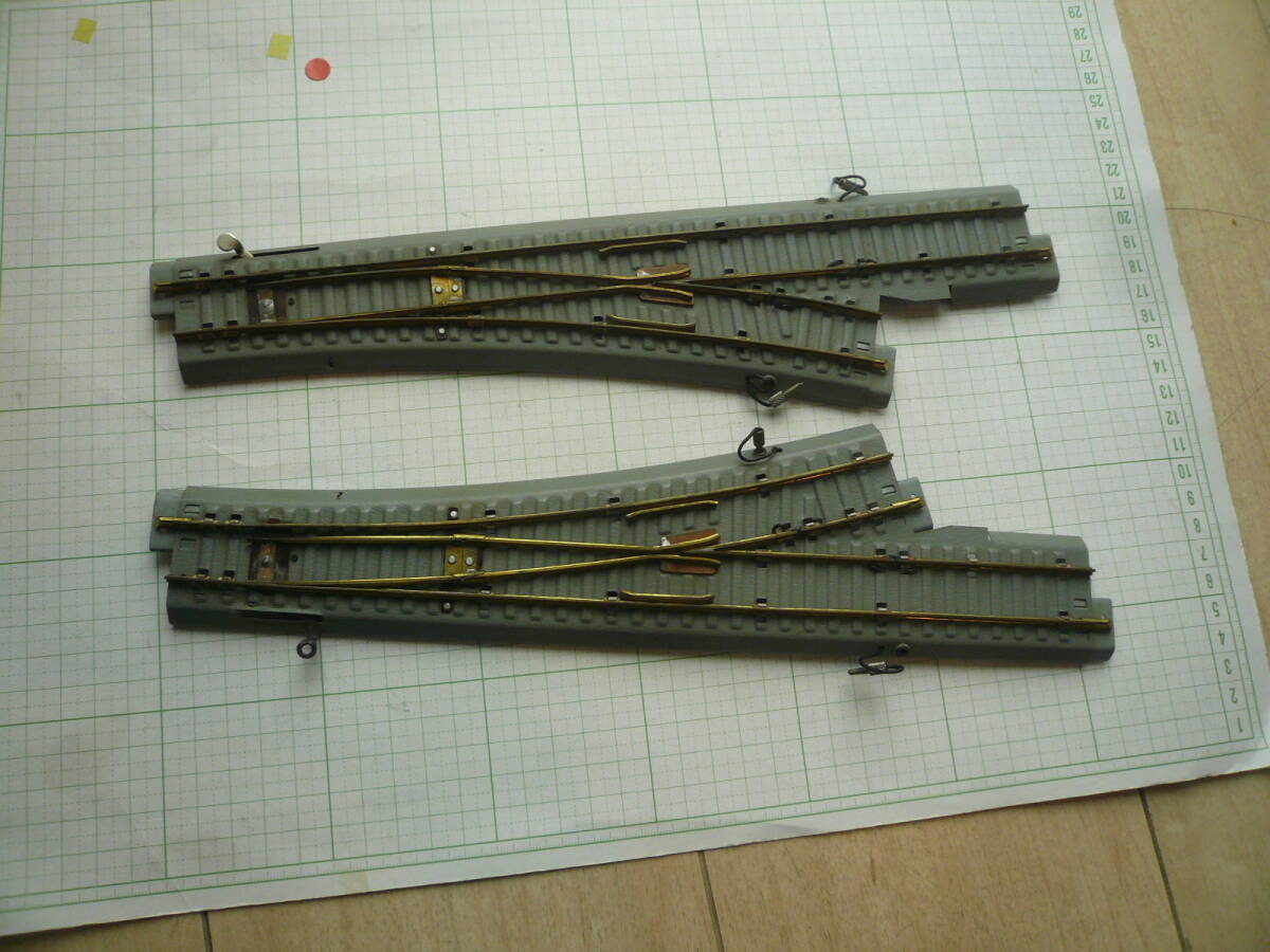 即決有 KTM　カツミ　エンドウ　レール線路　ポイント分岐点　左右　 ２本組　HOゲージ　送料370円～