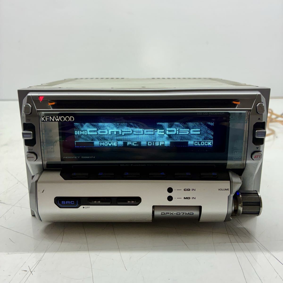 【当時物】KENWOOD ケンウッド DPX-07MD 2DIN カーオーディオ チューナー デッキ CD MD FM AM 動作確認済 P80406