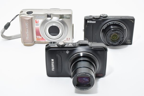 ADS8654★ 現状品 ★ NIKON ニコン COOLPIX S8200 CANON PowerShot A20 富士フィルム FINEPIX Z600EXR 3台まとめ