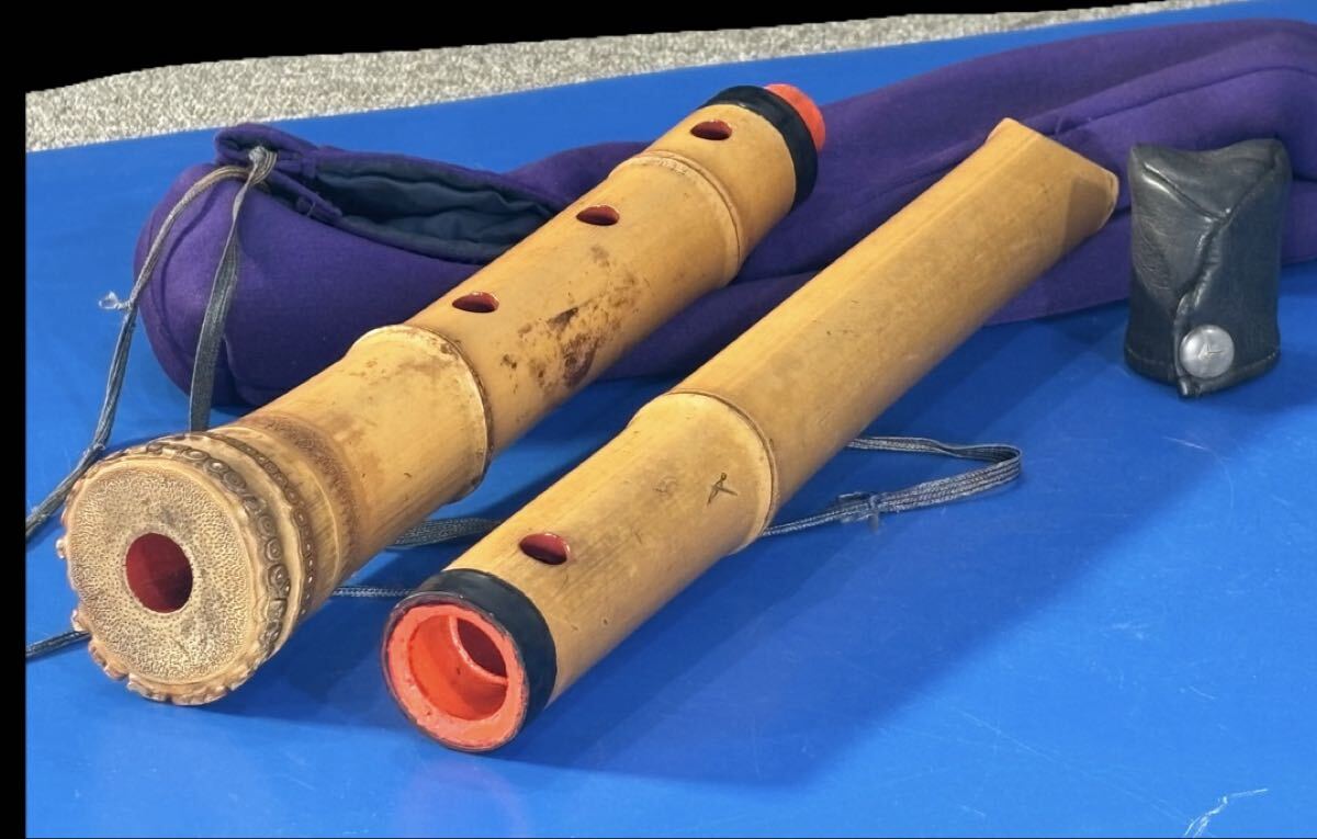 和楽器 尺八 中継ぎ 全長約59㎝ 都山流 縦笛 真竹