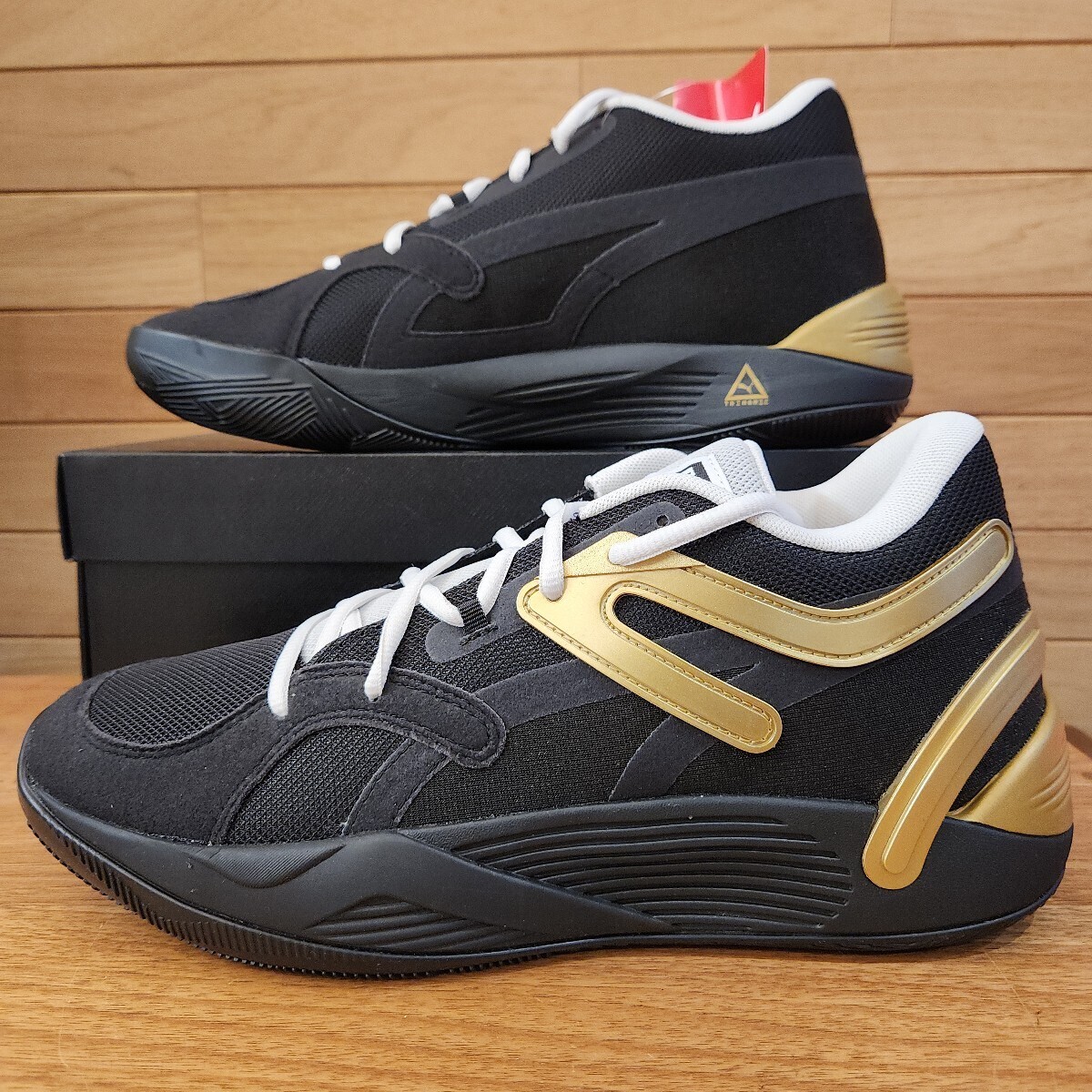 27cm 新品正規品 プーマ(PUMA) TRC BLAZE COURT TRC ブレイズ コート 376582 メンズ バッシュ : ブラック　ゴールド