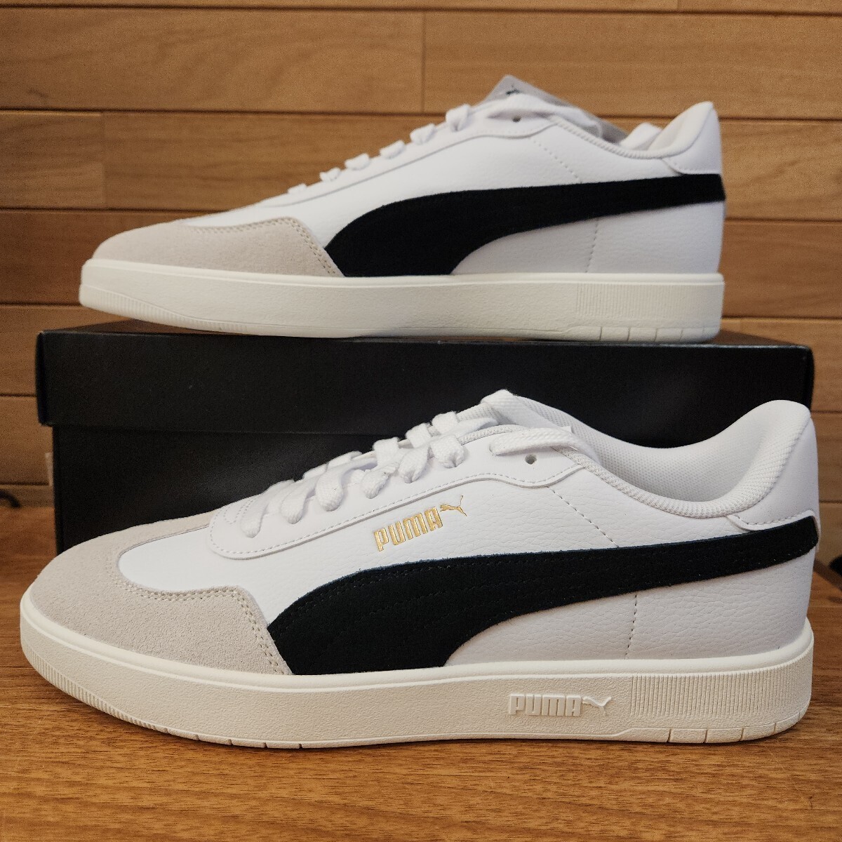 25.5cm 新品正規品 プーマ(PUMA)　ASCENSO アセンソ　メンズ　スニーカー　ホワイト/ブラック　通勤　通学　おしゃれ　１部　天然皮革　 白