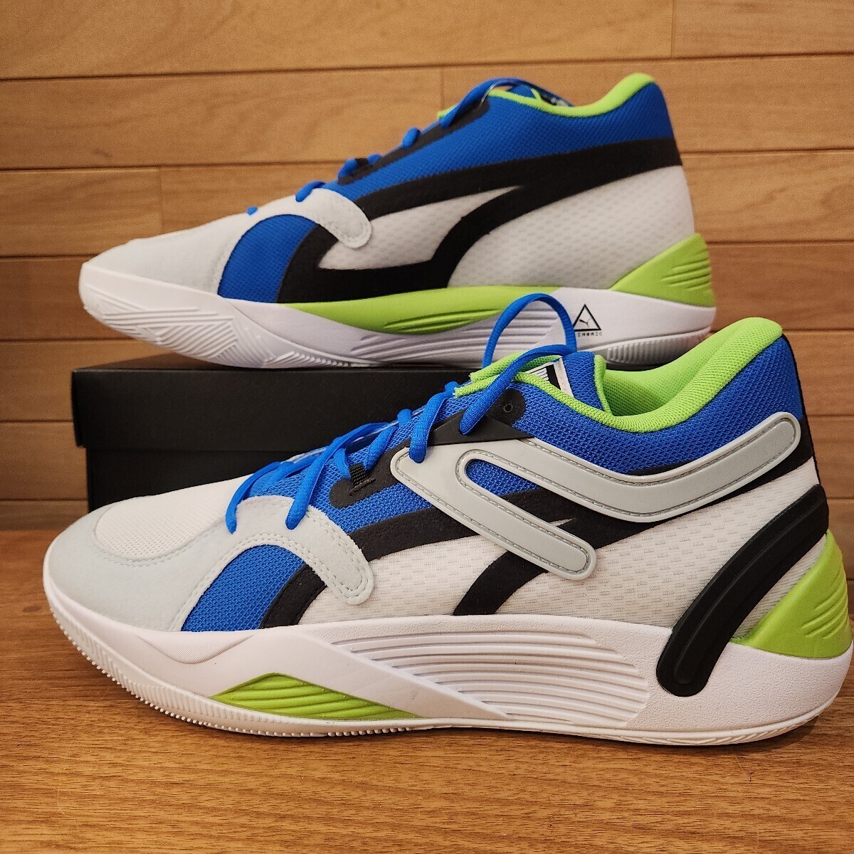 27.5cm 新品正規品 プーマ(PUMA) TRC BLAZE COURT TRC ブレイズ コート 376582 メンズ バッシュ : ホワイト×ブルー 