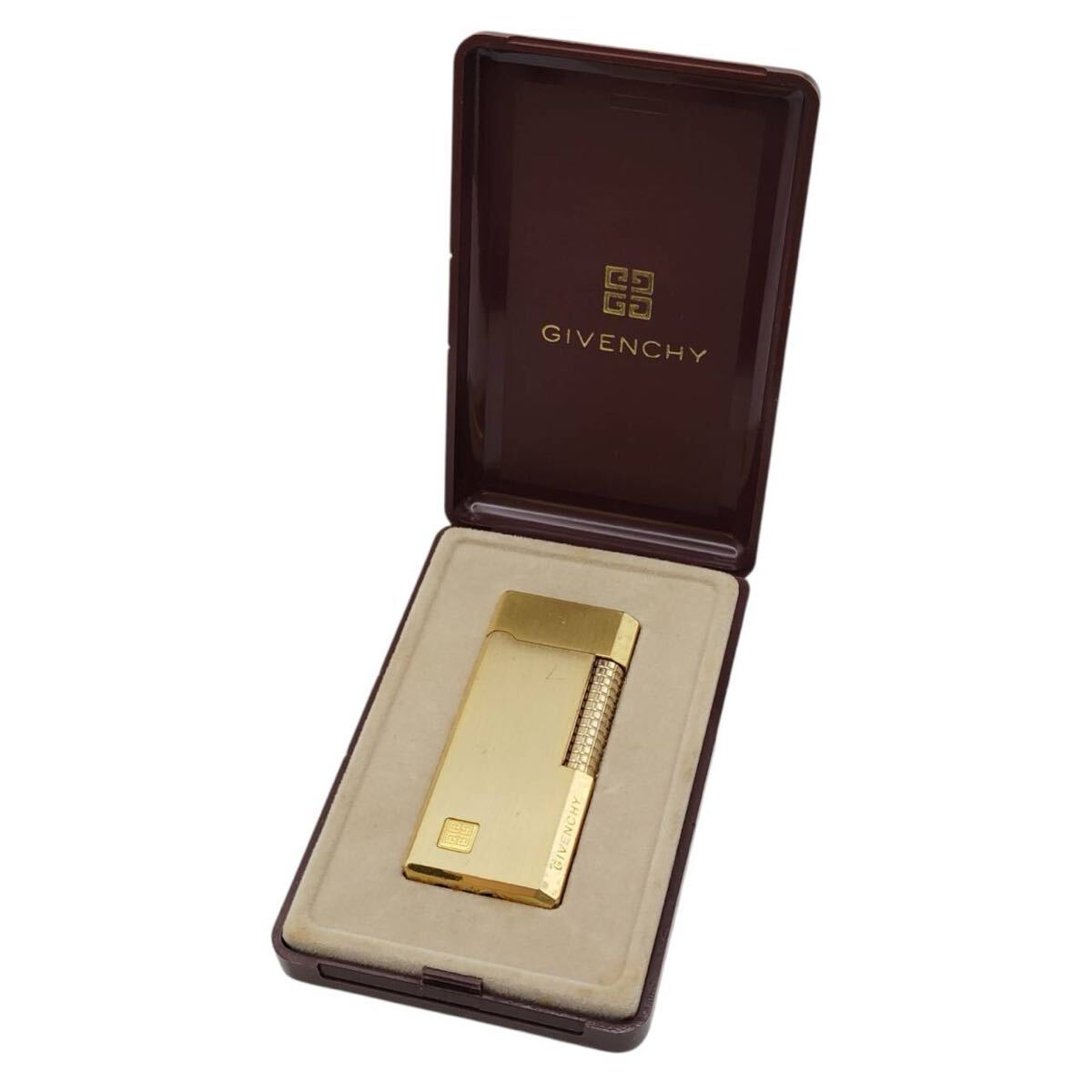 GIVENCHY ジバンシー ガスライター ゴールド ローラー式 ケース付 喫煙グッズ 喫煙具 ライター ブランドライター 着火未確認 現状品 
