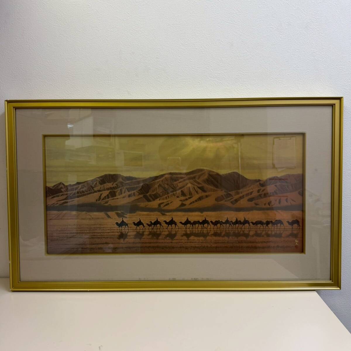 【②-2】平山郁夫 絲綢之路天空 シルクロード 複製画 巧藝画 変形30号大