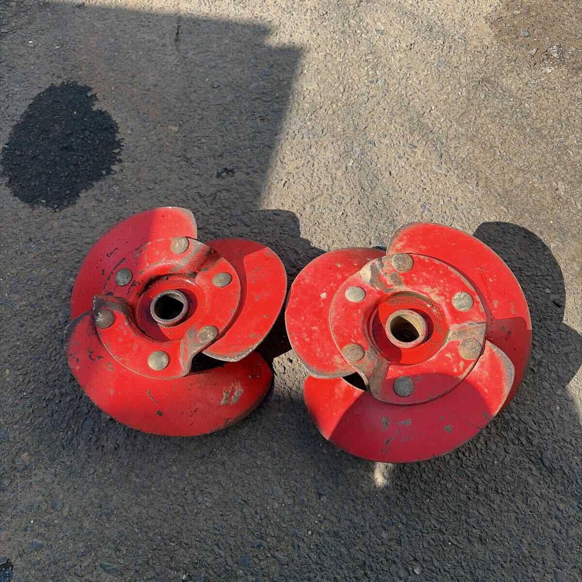  管理機 耕運機 羽根ローター 丸軸 土あげ爪 土はね ハネあげ 土よせ 2個セットパーツ 部品　発送料金かかります，