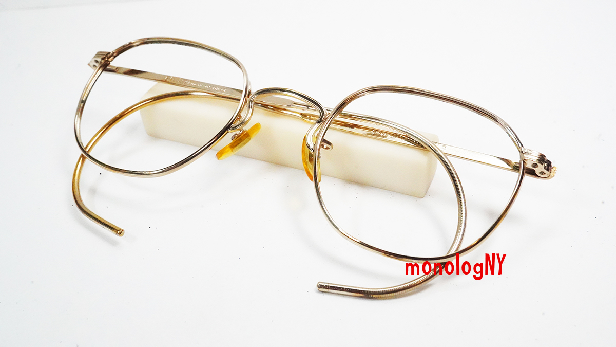 AO ビンテージゴールドメタル眼鏡フレーム 1950s アメリカンオプティカル SAMPSON アメリカ製レアGOLDメガネ FUL-VUE ビンテージ