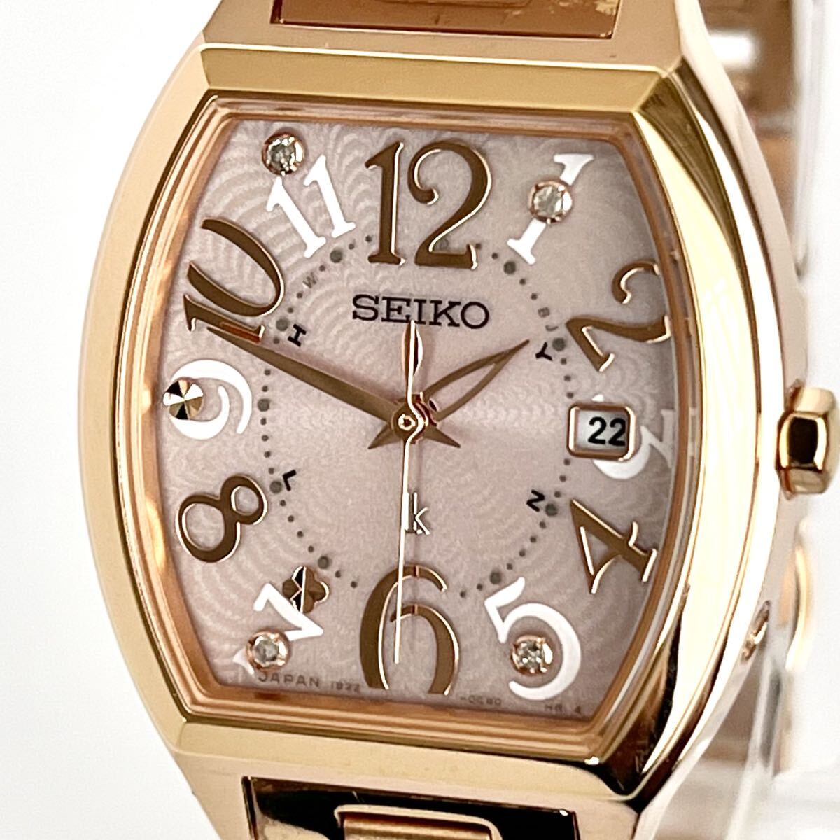【稼働】磨き済み セイコー SEIKO ルキア LUKIA レディース 腕時計 電波ソーラー 美品 ゴールド s2341