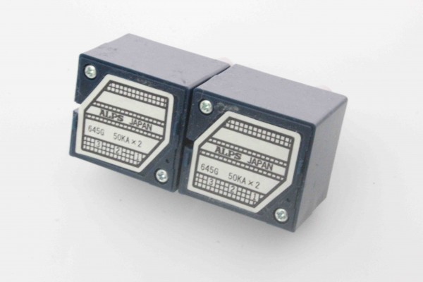 即納 50K 2個SET基板おまけ送料無料正規品新品 アルプス ALPS 2連 ボリューム クリックなし RK27 15A 溝軸 操作部25mm 偽物注意