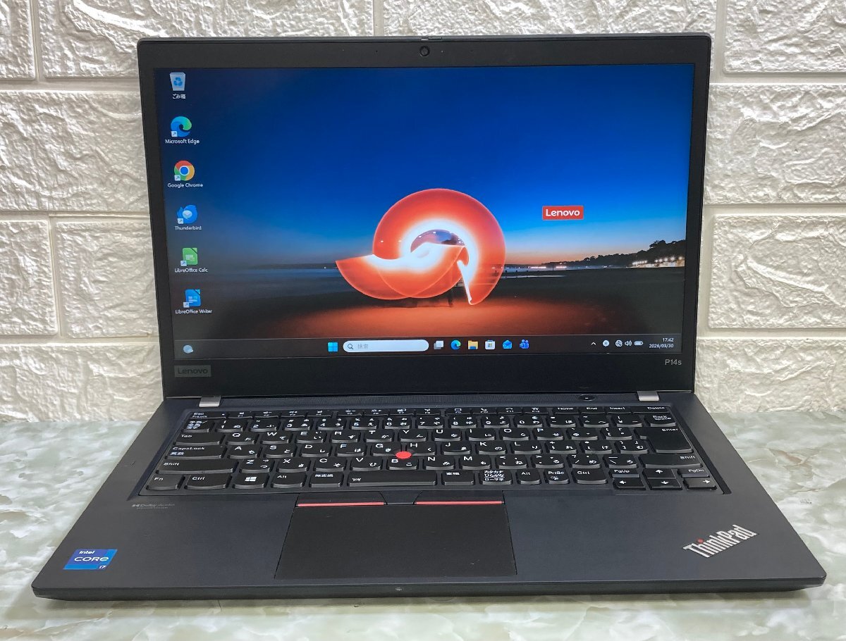1円～ ●LENOVO ThinkPad P14s Gen2 / 第11世代 Core i7 1165G7 (2.80GHz) / メモリ 16GB / NVMe SSD 512GB / 14型 フルHD / Win11 Pro