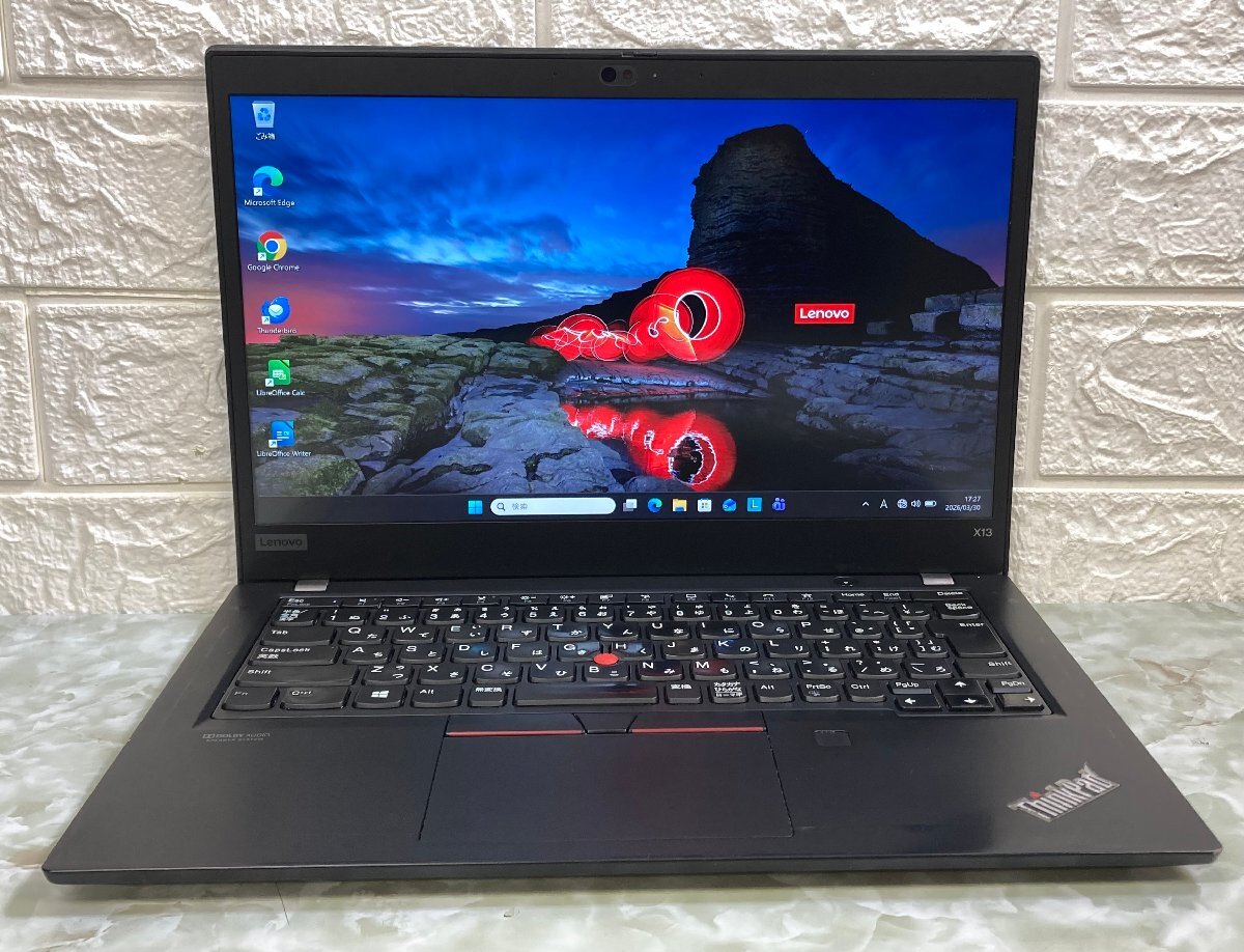1円～ ●LENOVO ThinkPad X13 Gen1 / Ryzen 5 PRO 4650U (2.10GHz) / メモリ 16GB / NVMe SSD 256GB / 13.3型 フルHD / Win11 Pro 64bit