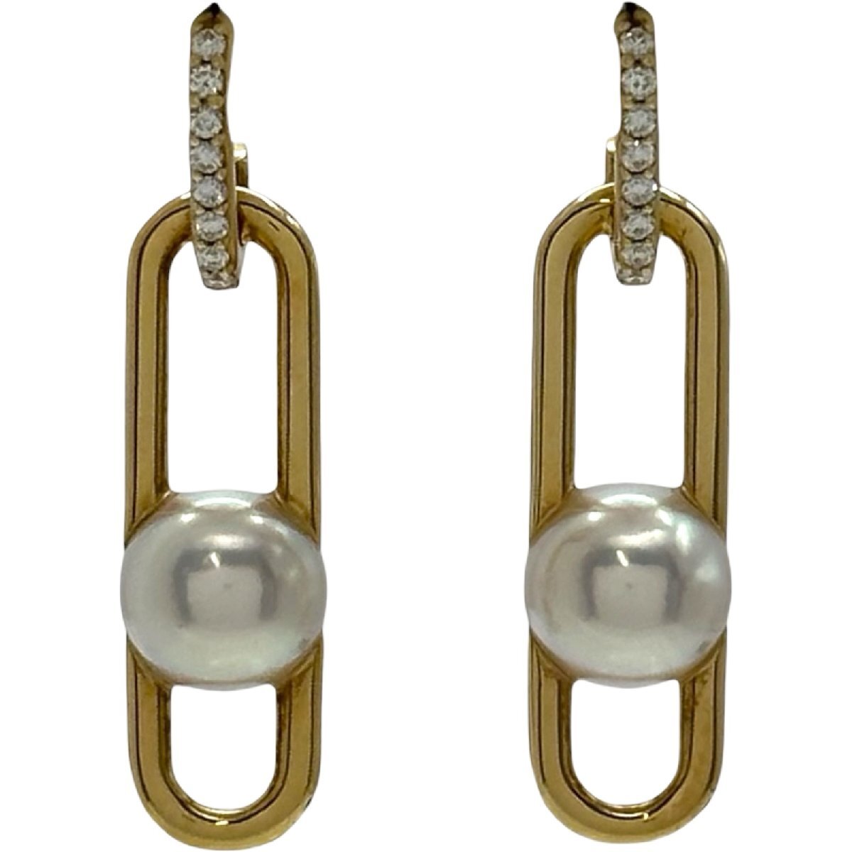 タサキ TASAKI ピアス ゴールド G750/パール/ダイヤモンド ダイヤモンド ジュエリー 中古