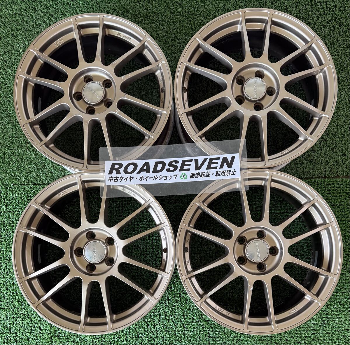 ◆ENKEI RIVAZZA ◆17×7J +50 PCD100(5H) ハブ径:約73mm 4本Set 中古アルミ ◆ガリ傷/歪み等有 ジャンク品 ◆送料無料(一部地域を除く)