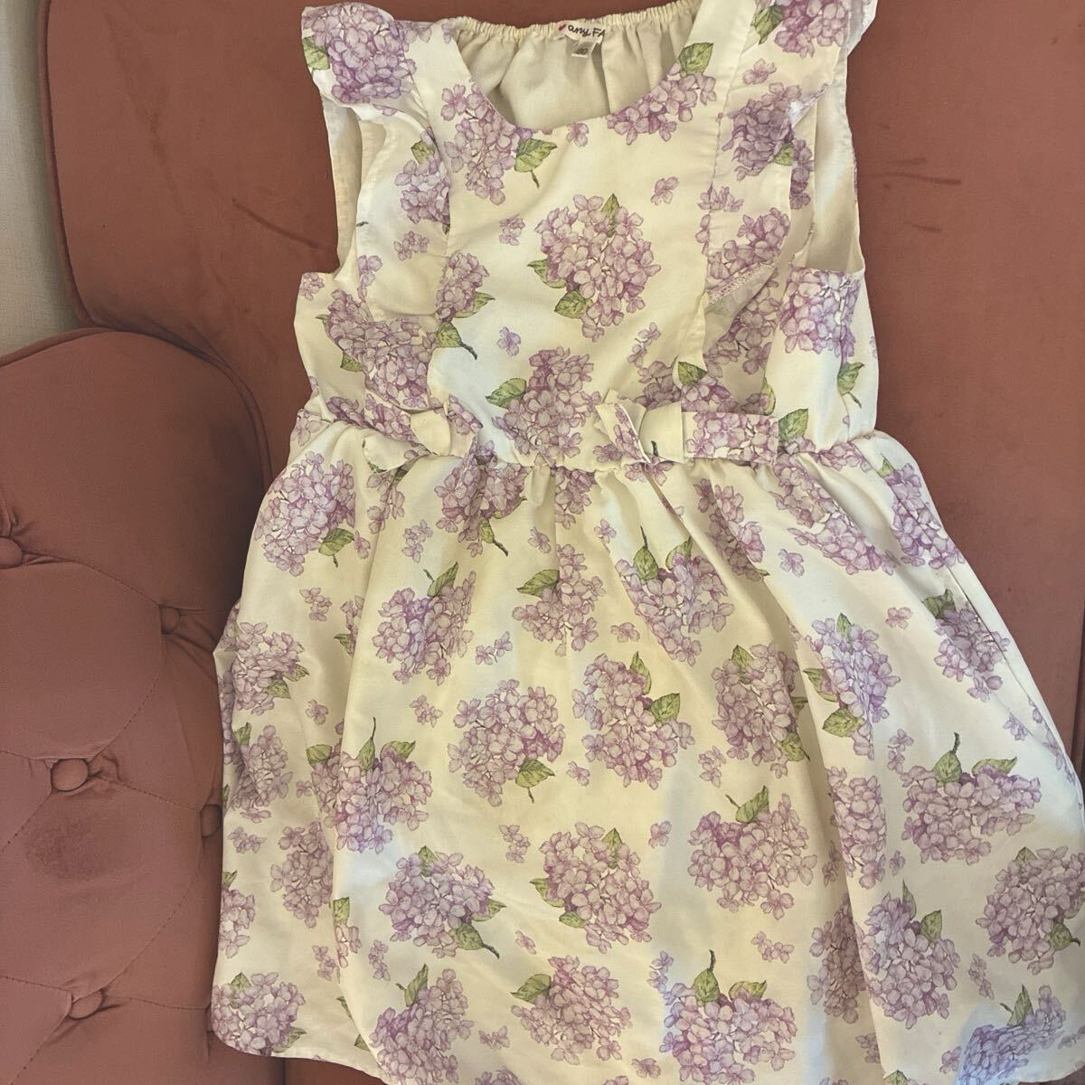 ワンピース 130 エニィファム 女の子 花柄 花柄ワンピース　 キッズ 紫陽花 anyFAM 花柄ノースリーブワンピース　オンワード