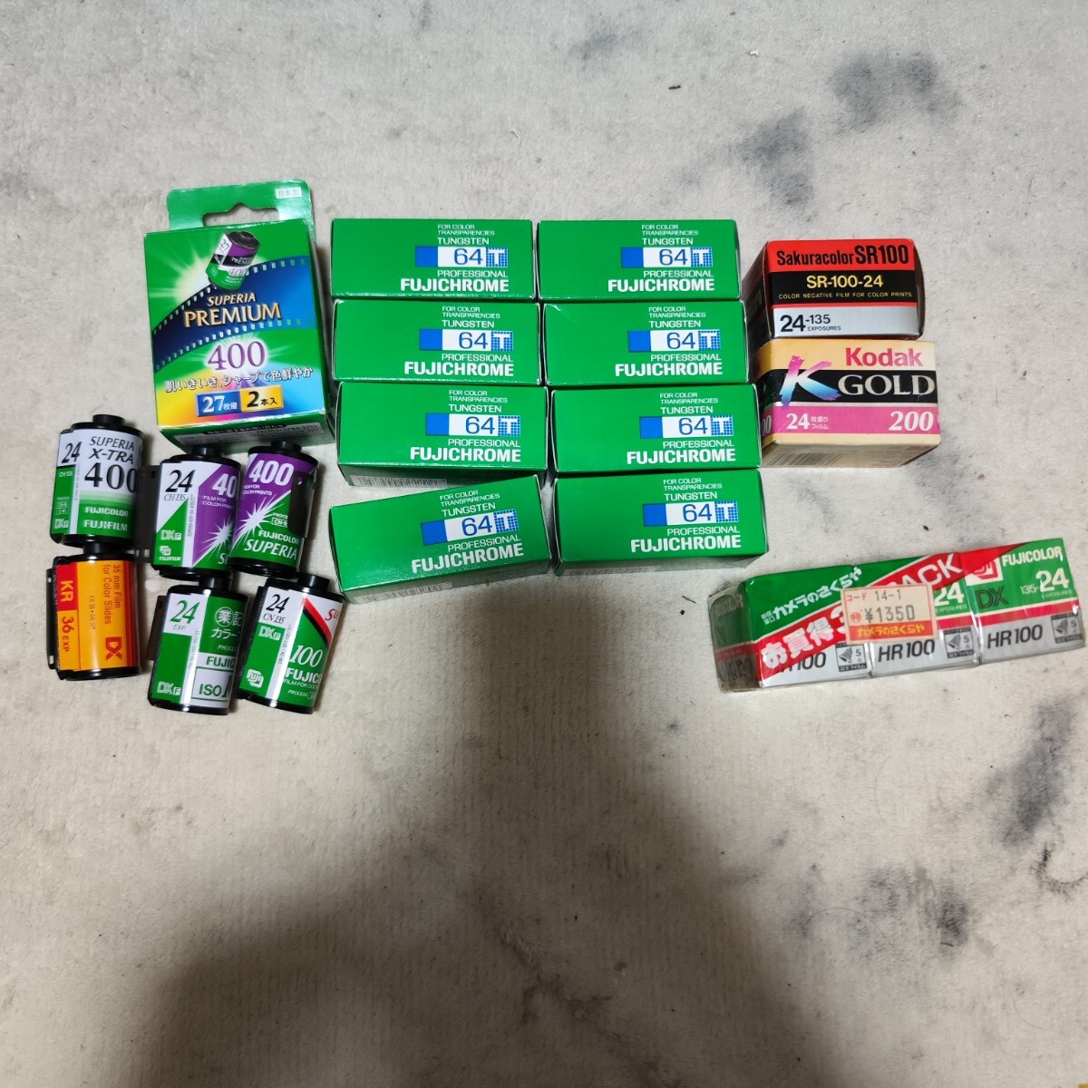 FUJIFILM FUJICOLOR SUPER PREMIER400 FUJICHROME RTP120 64T ×8 FUJICOLOR HR100 KODAK GOLD 200 RAKURACOLOR SR100 他フィルム6点