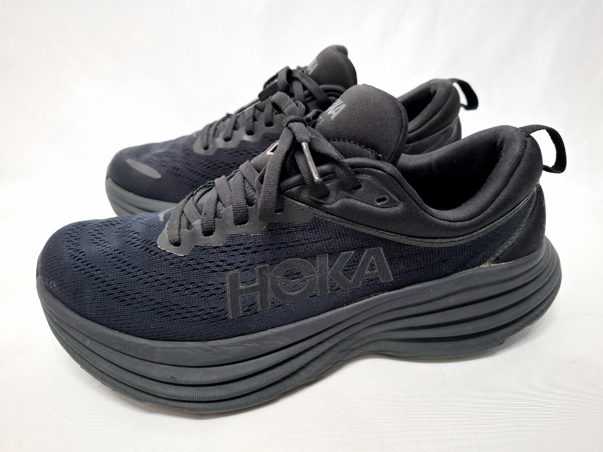 HOKA ONEONE BONDI8 US8D 26cm ホカ オネオネ ボンダイ8 ハイクッション ランニングシューズ 黒 ブラック