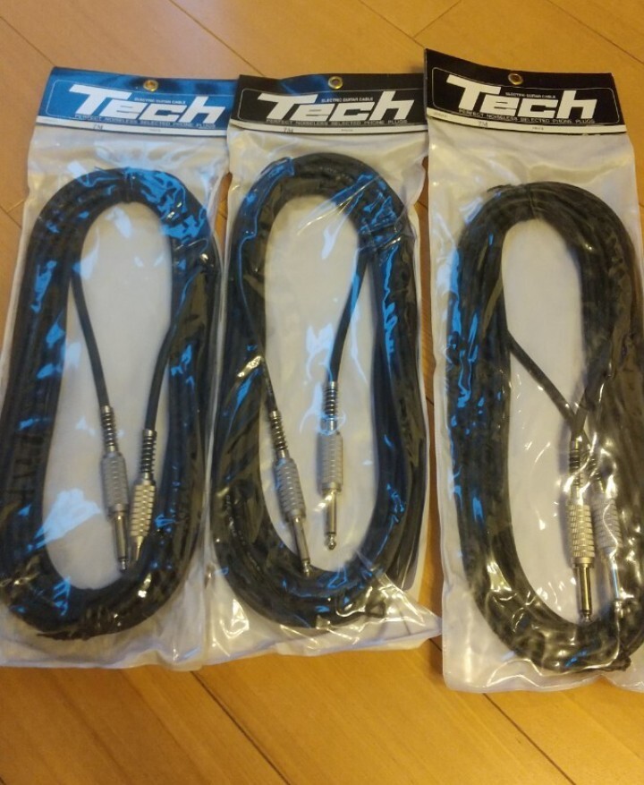 【未使用】Tech ELECTRIC GUITAR CABLE TC-7 BLK 7m x３本SET テック シールドコード