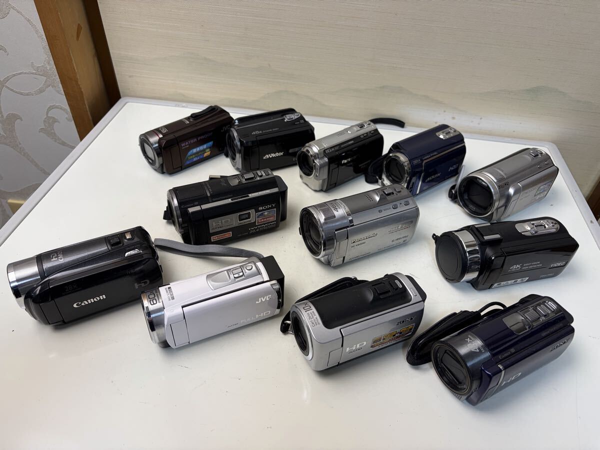 SONY（hdr-cx180，hdr-pj590v，hdr-cx120） Canon（HF R21） JVC（gz-hm177-w，R300-T）等まとめて12台 デジタルビデオカメラ
