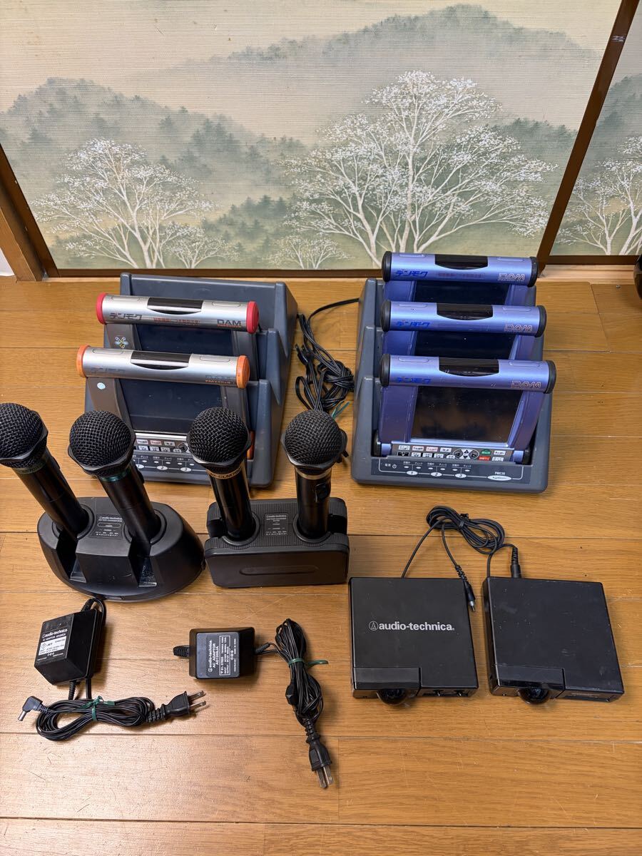 第一興商 デンモク3点セット PM200-DK. PM200ZB 2点セット， 充電器付き　 カラオケ機器まとめて13点