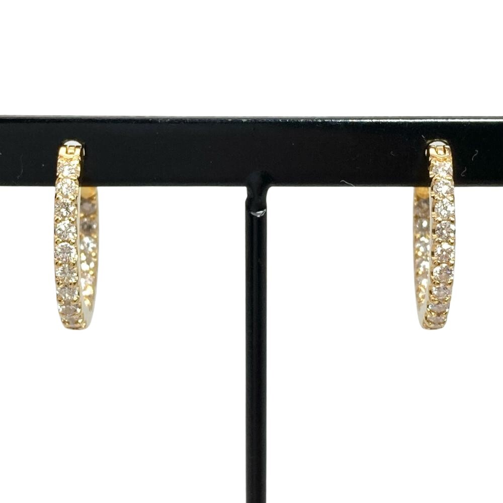 ポンテヴェキオ Ponte Vecchio フープ ピアス ダイヤモンド 0.35/0.35ct K18YG 3.9g イエローゴールド レディース