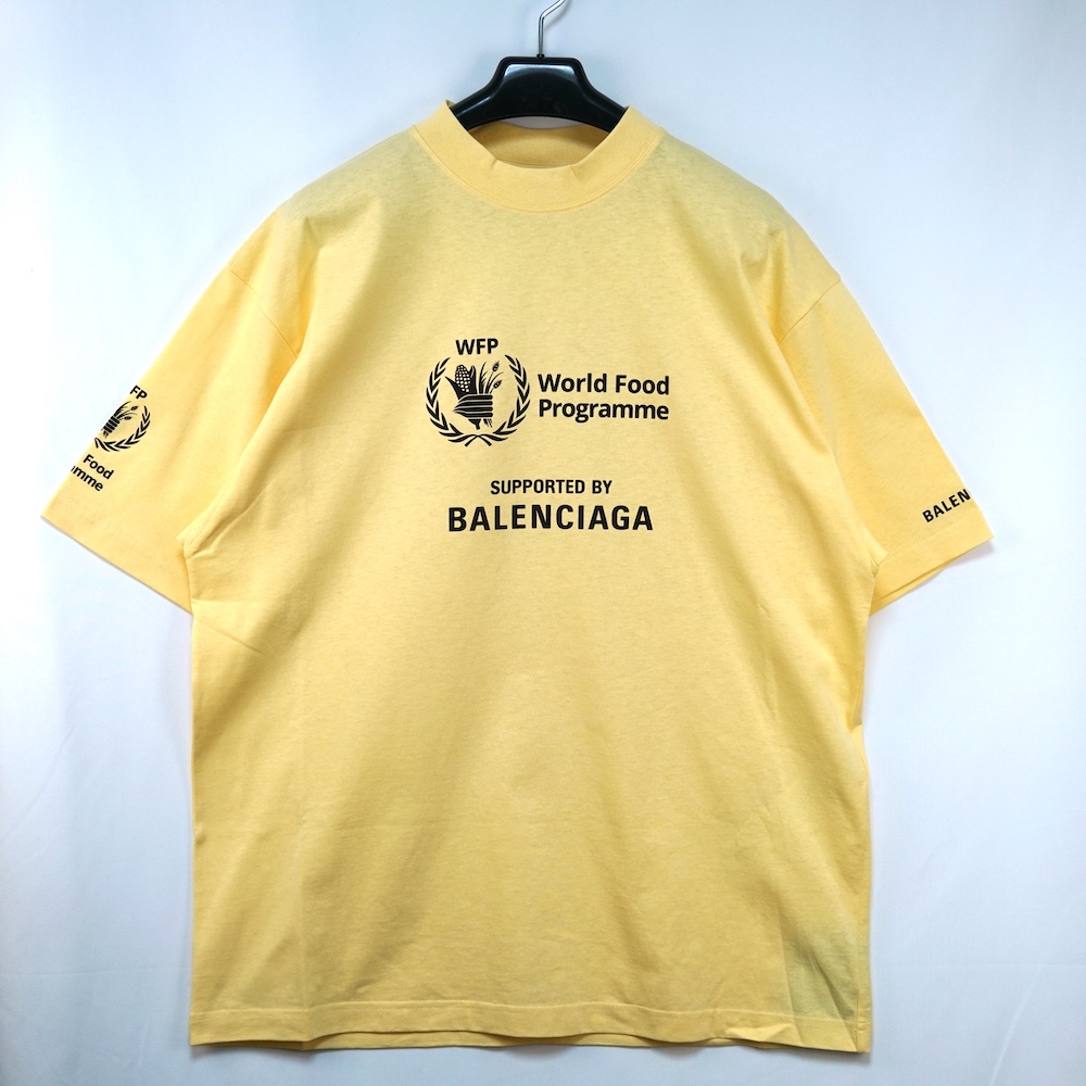 BALENCIAGA バレンシアガ WFP World Food Programme ロゴ ラバープリント Tシャツ ミディアムフィット チェストナッツ XSサイズ