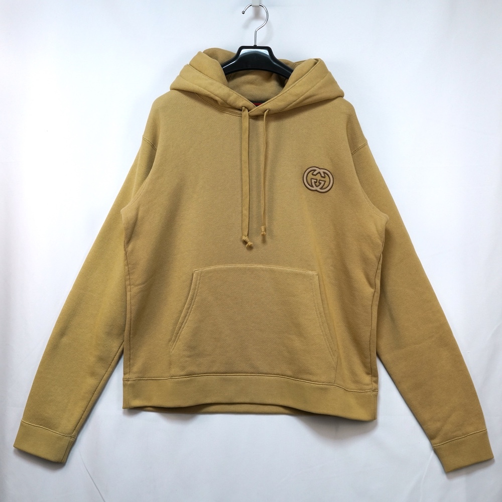 GUCCI グッチ インターロッキング G ロゴ コットン パーカー フーディ ベージュ Mサイズ 756649 XJF27